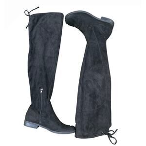 Black Suede Over the Knee Boots Women’s Size 8 Pull On Riding Style